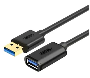 UNITEK Y-C456GBK černá / Prodlužovací kabel USB-A / USB 3.2 Gen 1 / 5 Gbps / 0,5 m