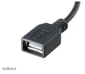 Akasa mikro USB na USB-A černá / Redukce / OTG / USB 2.0 / 15 cm