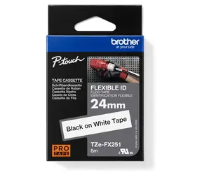 Brother TZE-FX251 bílá/černá / Páska do tiskárny štítků / 24 mm / 8 m / flexibilní
