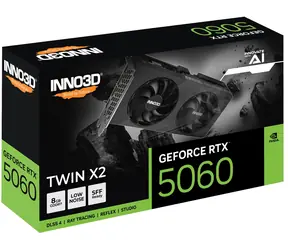 Inno3D GeForce RTX 5060 Twin X2 / Grafická karta / 2280–2497 MHz / 8GB GDDR7 / 128-bit / 1x HDMI + 3x DP / 550W