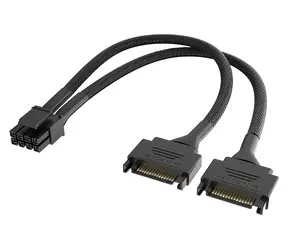 Akasa AK-CBPW33-15 / Napájecí adaptér / 2x SATA na 4+4-pin CPU / 15 cm / 18 AWG