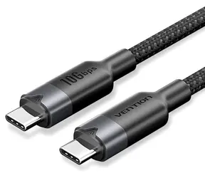 Vention černá / Kabel USB-C na USB-C / USB 3.2 Gen 2 / 10 Gbps / 1 m / 5 A / 100 W PD