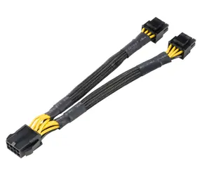AKASA / Redukce napájení / 8-pin (F) na 2× 4+4-pin (M) / 20 cm / černá