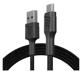 Green Cell KABGC20 černá / Kabel / USB-A (M) - Micro-USB B (M) / 1,2 m / USB 2.0 / QC 3.0
