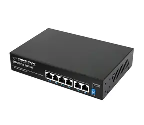 Esperanza ENS105 / Switch / 6x 10/100 Mbps / 4x PoE / 60W / 30W na port