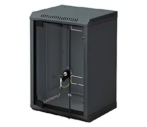 Triton 10" jednodílný 4U/260 mm černý / Nástěnný rozvaděč / celoskleněné dveře / IP30 / 20 kg