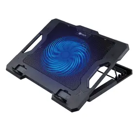 C-TECH CLP-S100 / Chladicí podložka pro notebook / 17" / 140mm ventilátor / modré LED podsvícení / 2x USB