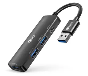 C-TECH UHB-U3-AC / USB hub / 4 porty / 1× USB-A 3.0 / 2× USB-A 2.0 / 1× USB-C 2.0