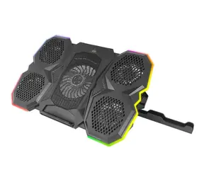 Esperanza EGC107 černá / Chladicí podložka pro notebook / 3× ventilátor 10 cm / RGB / 1 200–2 600 RPM / 5 poloh sklonu