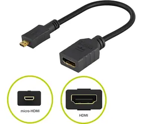 PremiumCord Flexi adaptér HDMI / Typ A samice - micro HDMI Typ D samec / ohebný