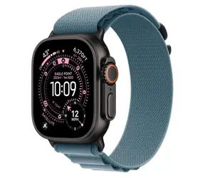 Apple Watch Alpine Loop 49 mm Light Blue černý titan / Textilní řemínek / vel. M / 145–190 mm