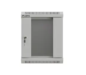 Lanberg WF11-3306-10S šedá / Nástěnný rack / 10" / 6U / 300×300 mm / skleněné dveře / flat pack