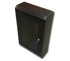DATACOM 10" rack jednodílný 12U 140 černé / skleněné dveře