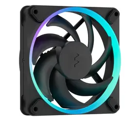 Fractal Design Momentum 12 RGB černá 3-pack / Univerzální ventilátor / 120 mm / 350–2200 RPM / 28 dB / ARGB / 4-pin PWM
