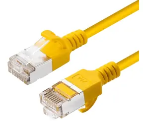MicroConnect CAT6a U/FTP SLIM 7.5m žlutá / Patch kabel / LSZH / RJ-45
