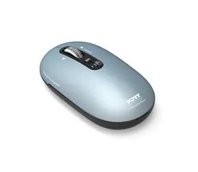PORT CONNECT Pure MAC pastelová modř / Bezdrátová nabíjecí myš / Bluetooth / FreeWheel / 3200 DPI / USB-C