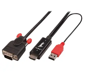 Lindy HDMI na VGA / Adaptér / 0,1 m / 1920x1200 / 60Hz