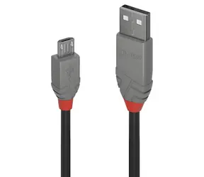 Lindy / USB kabel / USB A - Micro-USB B / 5 m / Černá