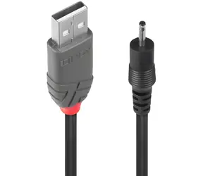 Lindy / Napájecí kabel / USB-A na 2,5 mm / 1,5 m / USB 2.0 / 5 V / černá