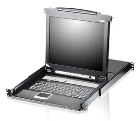 ATEN 8Port 17" LCD KVMP Switch černá / KVM switch / 8 portů / USB / 1U rack / švýcarská klávesnice