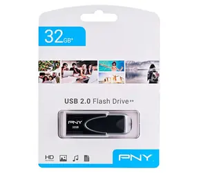 PNY Attaché 4 černá / Flash disk / 32 GB / USB 2.0 / čtení 25 MB/s