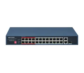 Hikvision / Switch / 24x 10/100 Mbps PoE / 1x Gb RJ45 / 1x Gb Combo / 230W