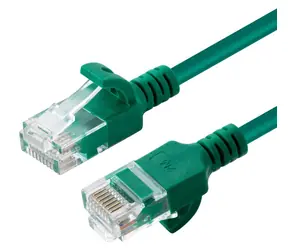 MicroConnect U/UTP CAT6A SLIM zelená / Patch kabel / 0,15 m / RJ-45
