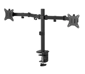 eSTUFF Dual Office Monitor Desk černá / Stolní držák pro dva monitory / 17-32" / 18 kg / VESA 75x75 mm