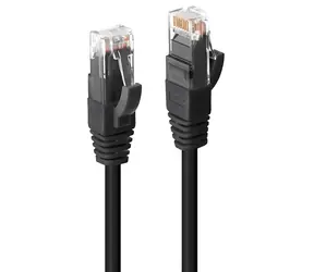Lindy Cat6 UTP 7.5m černá / Síťový kabel / RJ-45 / LSZH