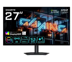 27" GIGABYTE MO27Q28GR černá / Monitor / WOLED Glossy / 2560x1440 / 280Hz / 0.03ms / DisplayHDR True Black 500