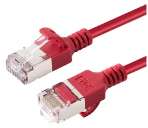 MicroConnect červená / Síťový kabel / CAT6a U/FTP Slim / LSZH / RJ-45 / 10 m