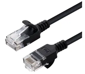 MicroConnect CAT6a U/UTP Slim 0.15m černá / Patch kabel / RJ-45