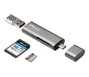 PNY Card Reader / Čtečka paměťových karet / USB-C / USB