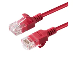 MicroConnect CAT6a U/UTP Slim 1m červená / Síťový kabel / RJ-45