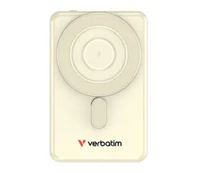Verbatim Charge 'n' Go 2C zlatá / Magnetická bezdrátová powerbanka / 5000 mAh / 2× USB-C / MagSafe / 15–20 W