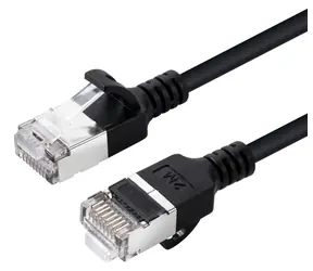 MicroConnect CAT6a Slim černá / Síťový kabel / U/UTP / RJ-45 / 7,5 m / LSZH
