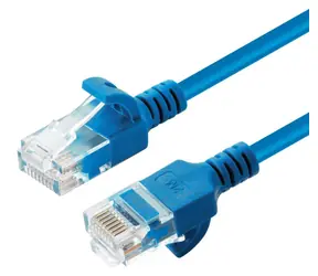 MicroConnect CAT6a U/UTP Slim 0.2m modrá / Patch kabel / RJ-45