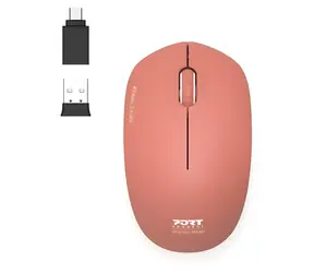 PORT CONNECT Wireless COLLECTION cihlová / Bezdrátová myš / USB-A/USB-C dongle / 2,4 GHz / 1600 DPI