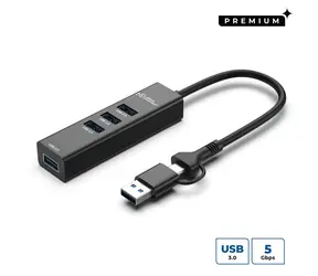 MicroConnect Premium USB 3.0 Hub 4-portový černá / USB hub / 4x USB 3.0