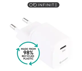 eSTUFF INFINITE bílá / USB nabíječka / USB-C / 20 W / rychlé nabíjení