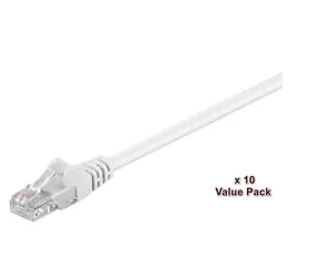 MicroConnect CAT5e 1m bílá / Síťový kabel / U/UTP / 10 ks