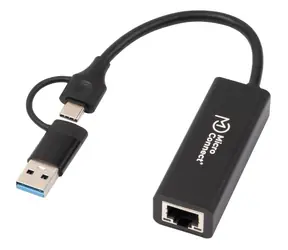 MicroConnect Premium USB-C/A na RJ45 černá / Adaptér / 0,2 m
