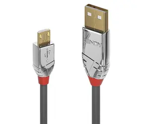 Lindy USB-A - Micro-USB B / Kabel / USB 2.0 / 5 m / šedá