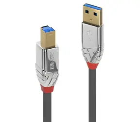 Lindy USB 3.0 A-B šedý / Kabel USB / USB-A / USB-B / 5 Gbit/s / 5 m