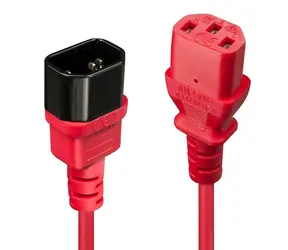 Lindy C14-C13 červená / Napájecí prodlužovací kabel / 2 m