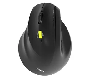 PORT CONNECT Ergo Shape levoruká černá / Bezdrátová ergonomická myš / Bluetooth + 2.4 GHz / 2400 DPI