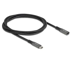 Delock USB-C 1m černá / Prodlužovací kabel / USB 3.2 Gen 2 10 Gbps / USB-C (M) - USB-C (F) / PD 100W / 4K 60Hz