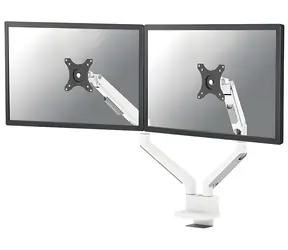 Neomounts TIS DS70-250WH2 bílá / Stolní držák pro 2 monitory / 17-32" / VESA 75x75-100x100 / nosnost 9 kg