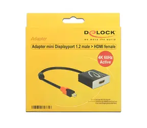 Delock Adaptér mini DisplayPort na HDMI / 20 cm / 4K 60 Hz / aktivní