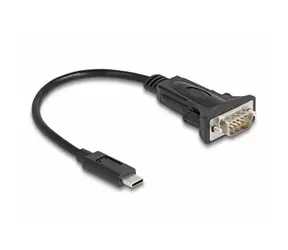 DeLock USB Type-C - RS-232 / Adaptér / D-Sub 9 pin / FTDI FT232RL / černá